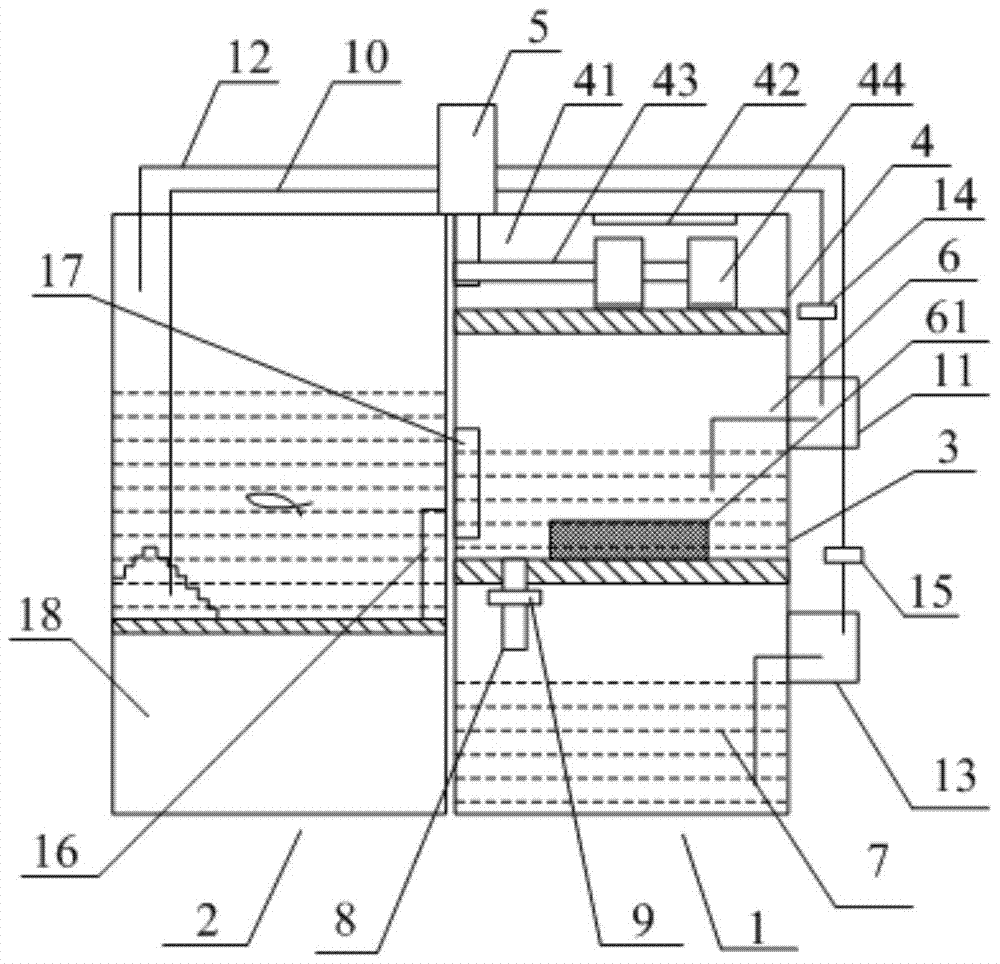 An intelligent water change and bait feeding device for household fish tanks