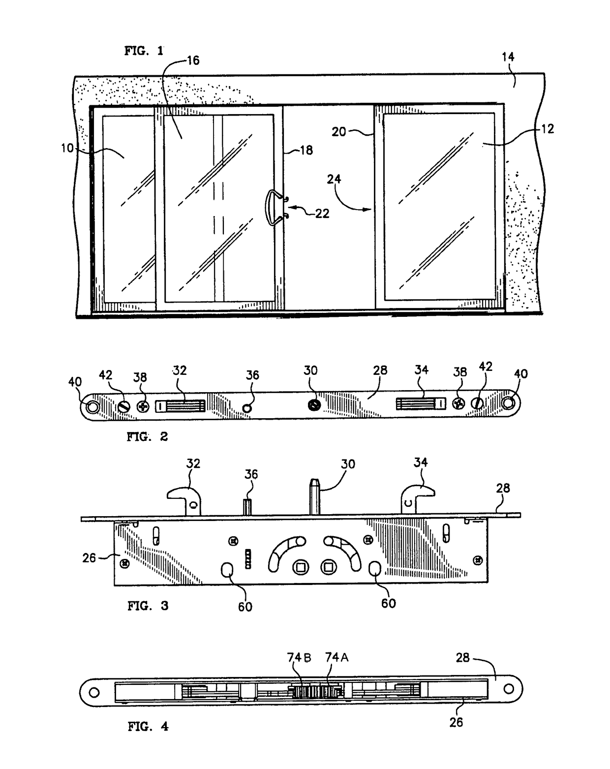 Multi-point sliding door latch