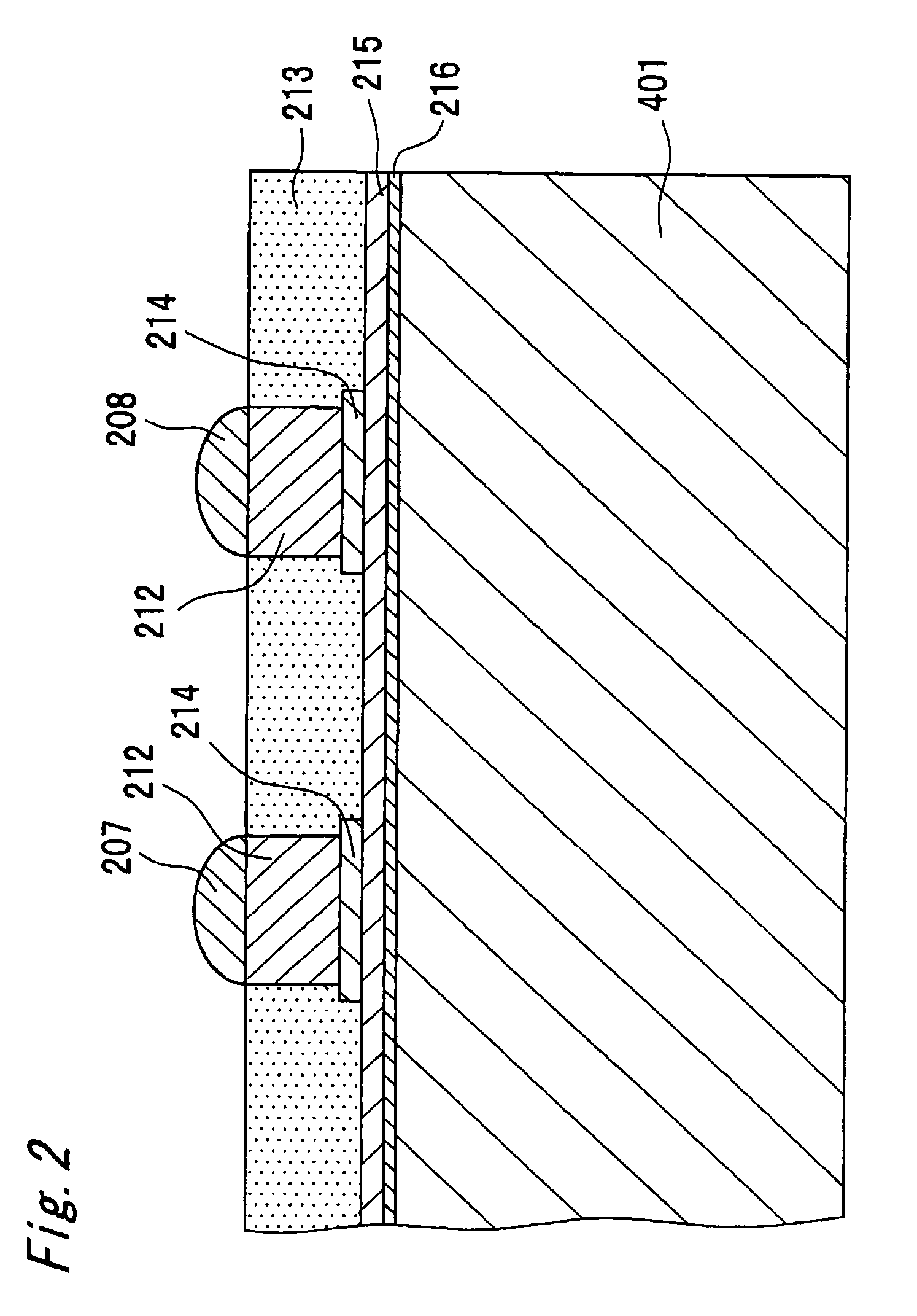 Differential amplifier circuitry formed on semiconductor substrate with rewiring technique