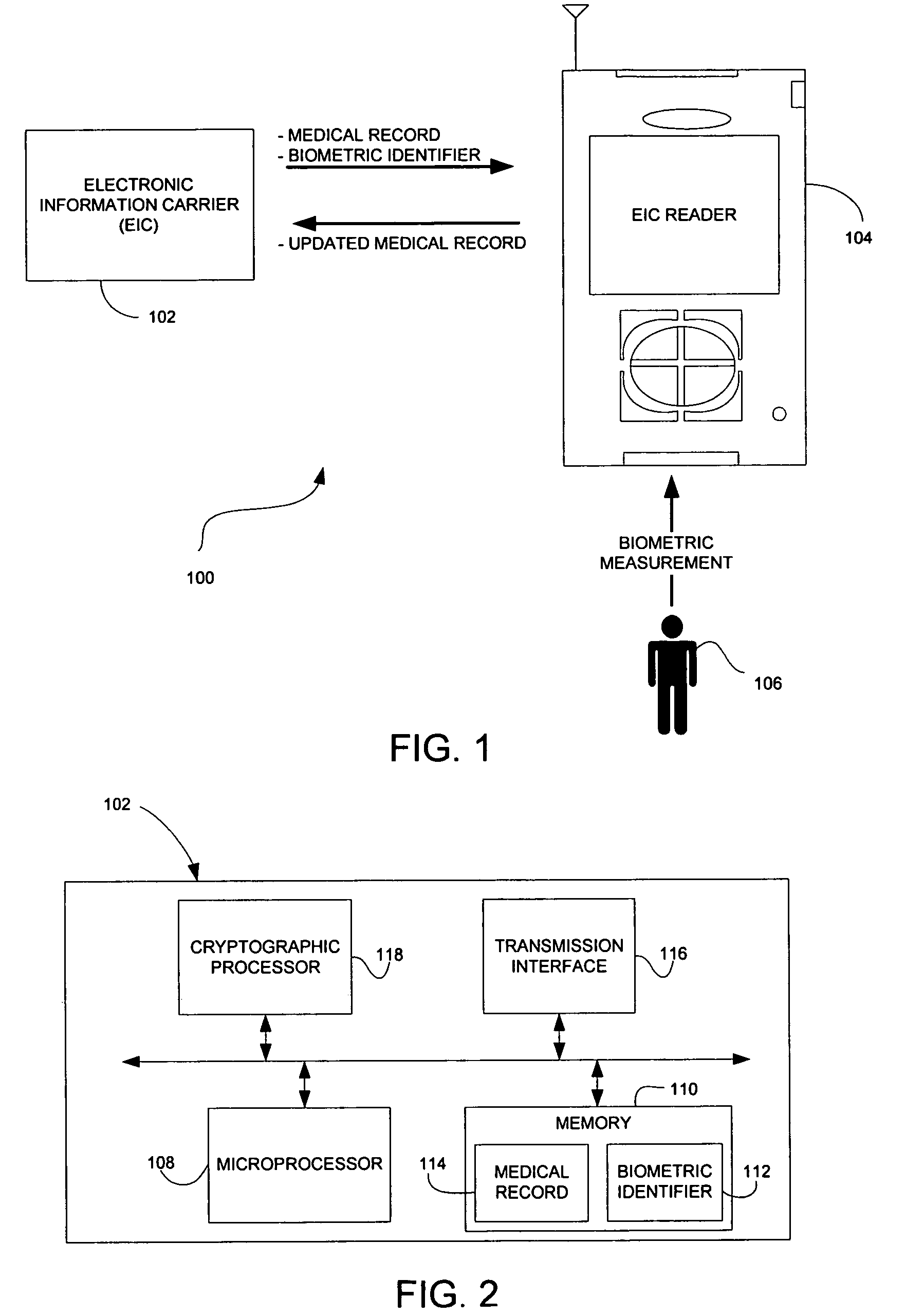 System and method for positively establishing identity of an individual with an electronic information carrier