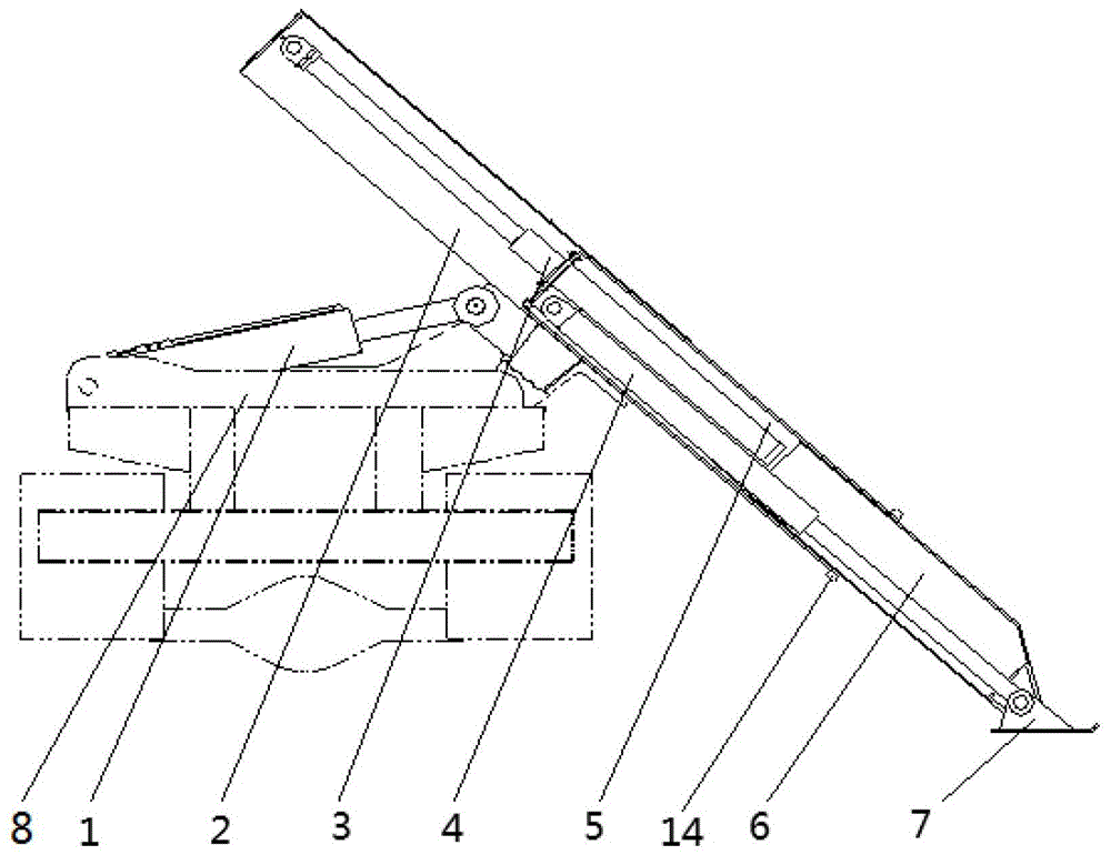 Swing telescopic outrigger device and container side self-loading and unloading transport vehicle