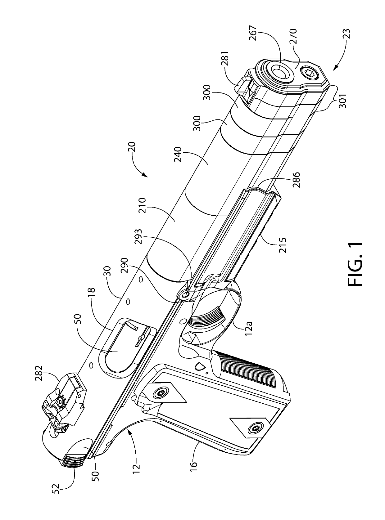 Integrally suppressed handgun