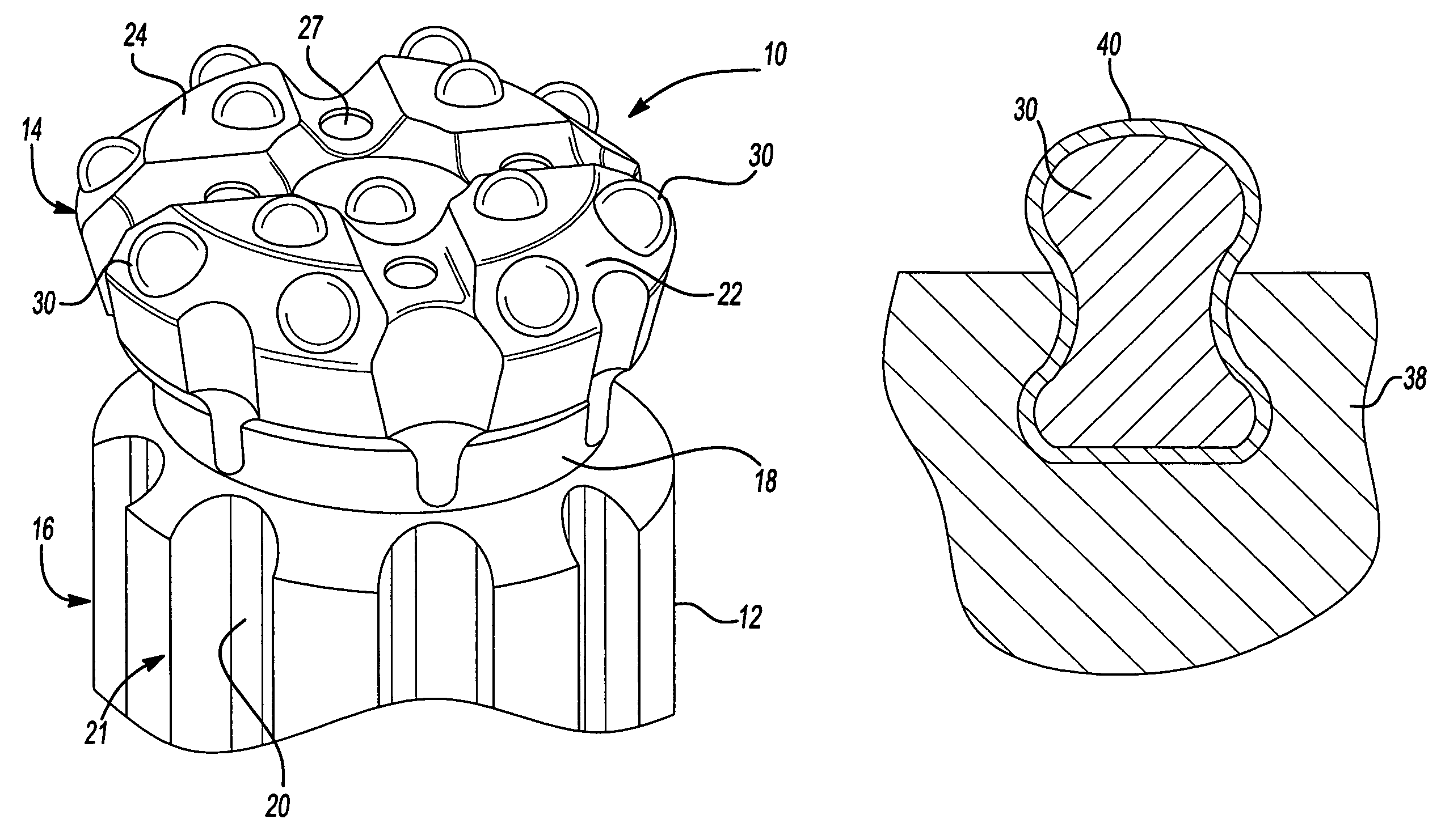 Method of producing downhole drill bits with integral carbide studs