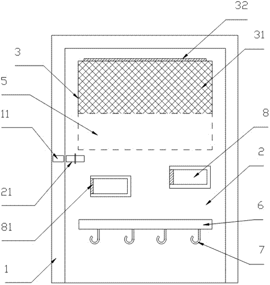 Household ventilating door