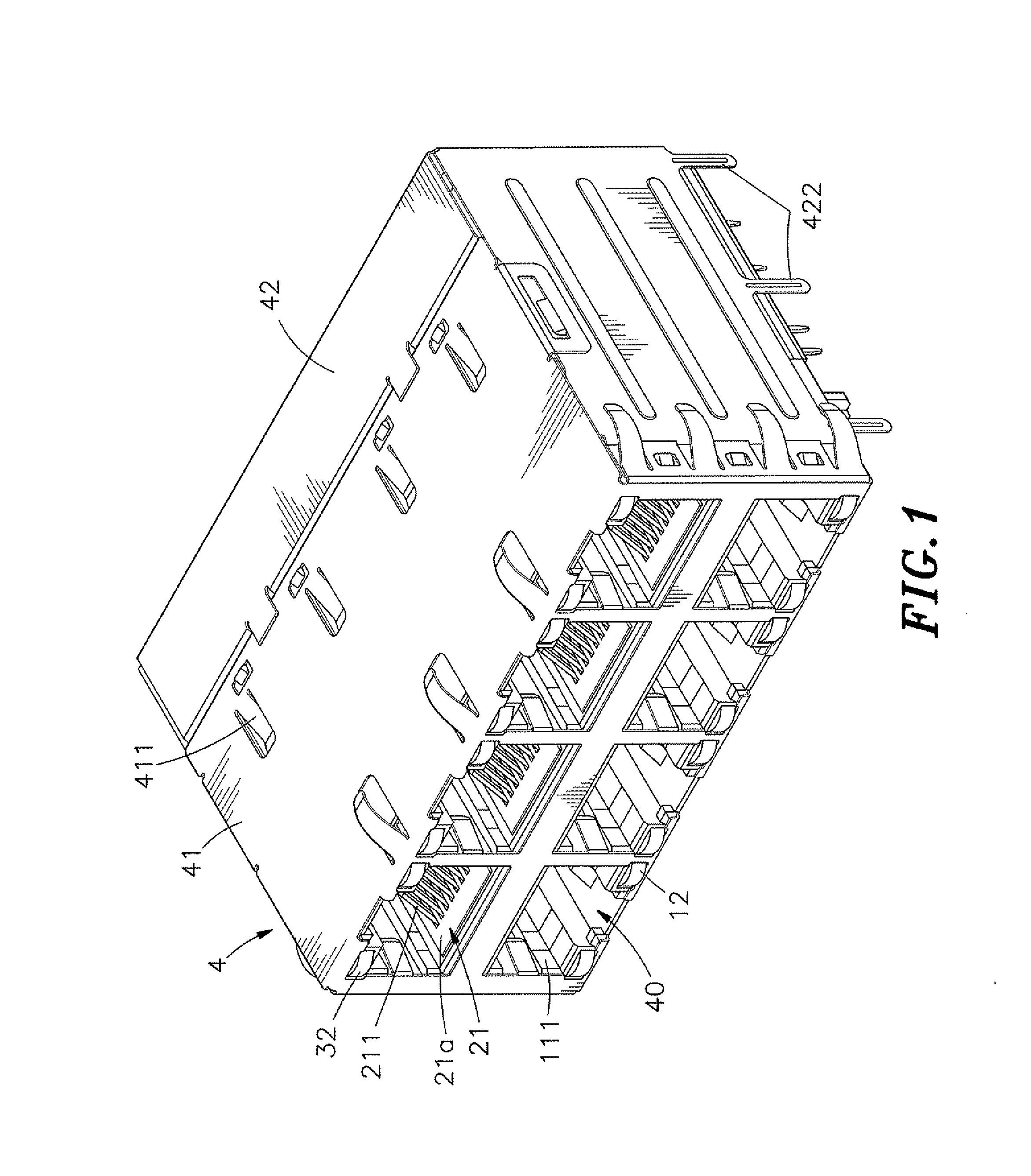 Stacked multi-port connector