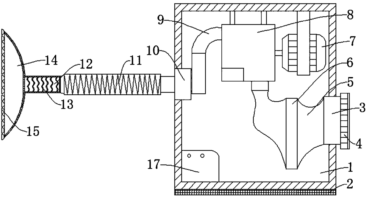 Television air blowing and heat dissipating device capable of filtering dust