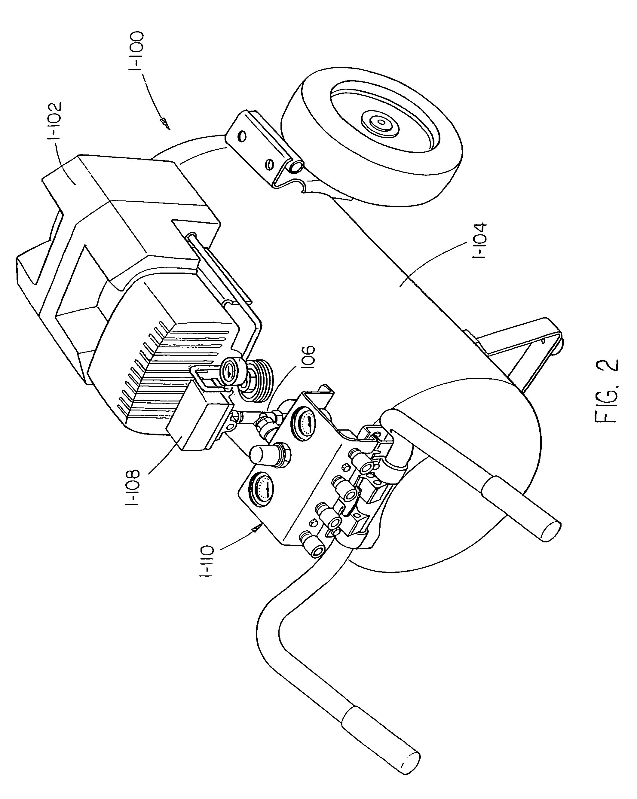 Air compressor with extensible handle bar assembly