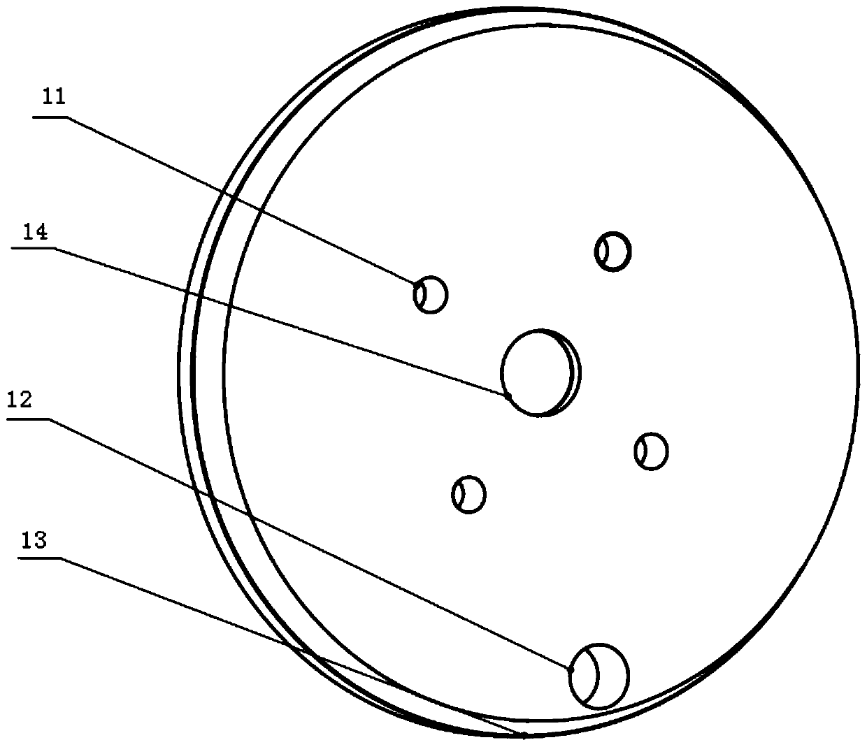 Independent measuring structure for air leakage of compressor end and turbine end of turbocharger