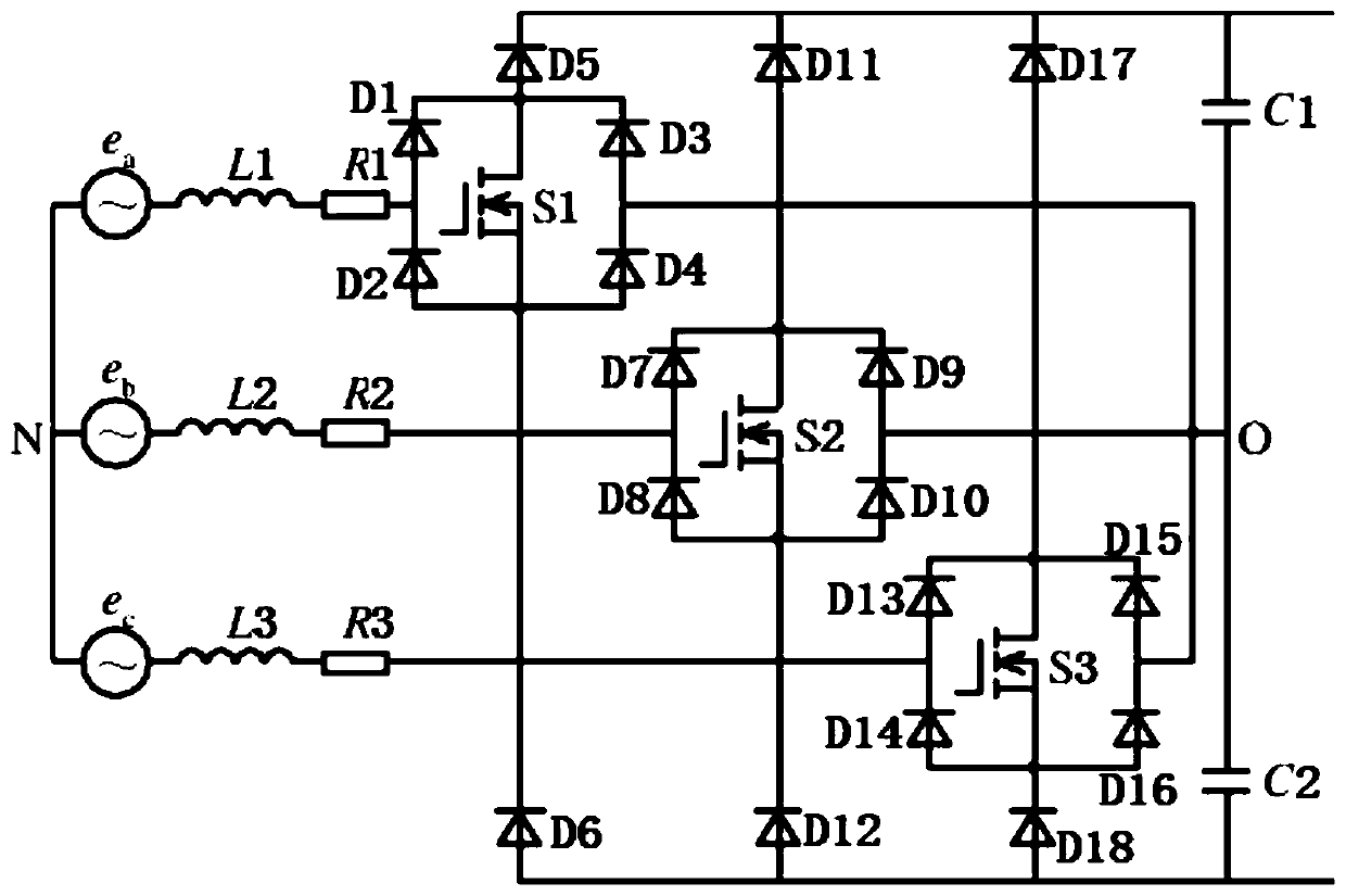 Single-phase power input circuit based on three-phase Vienna PFC topology and control method