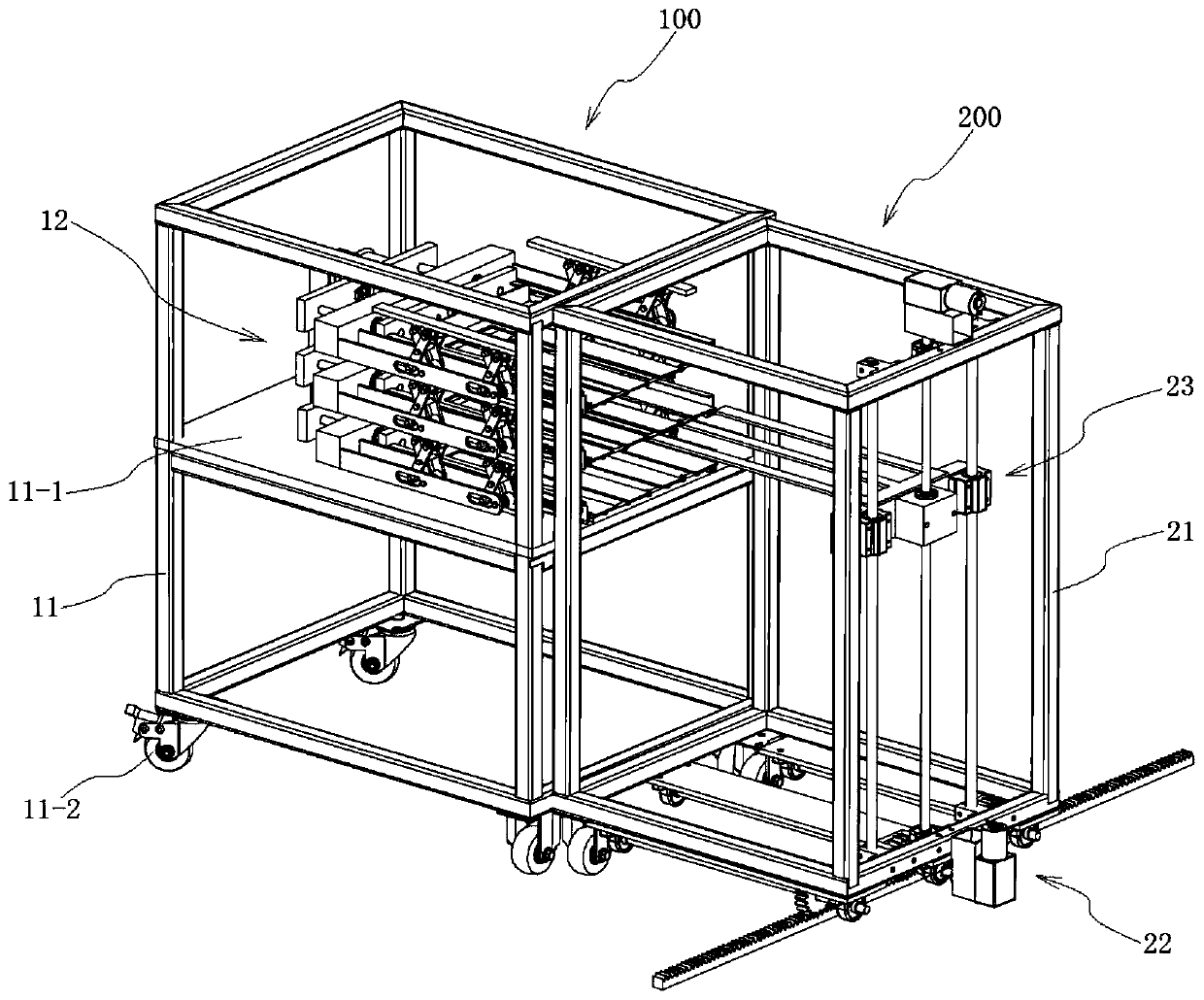 Intelligent storage and fetching bookshelf device with adjustable book storage thickness and control method thereof