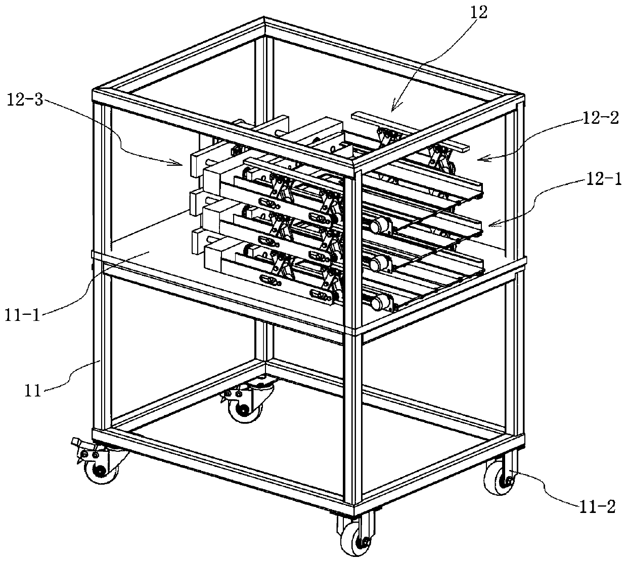 Intelligent storage and fetching bookshelf device with adjustable book storage thickness and control method thereof