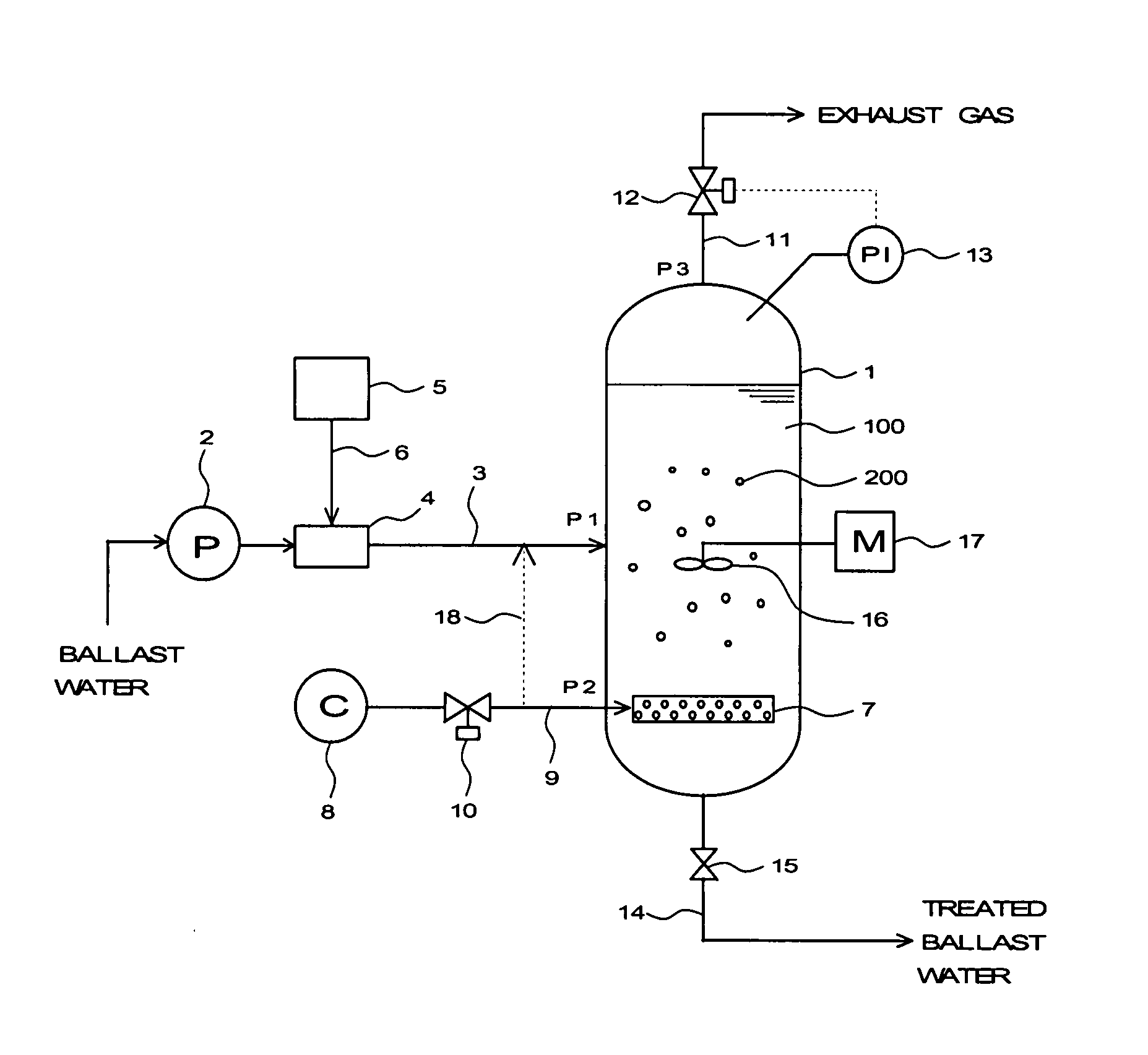 Method of removing ozone remaining in water