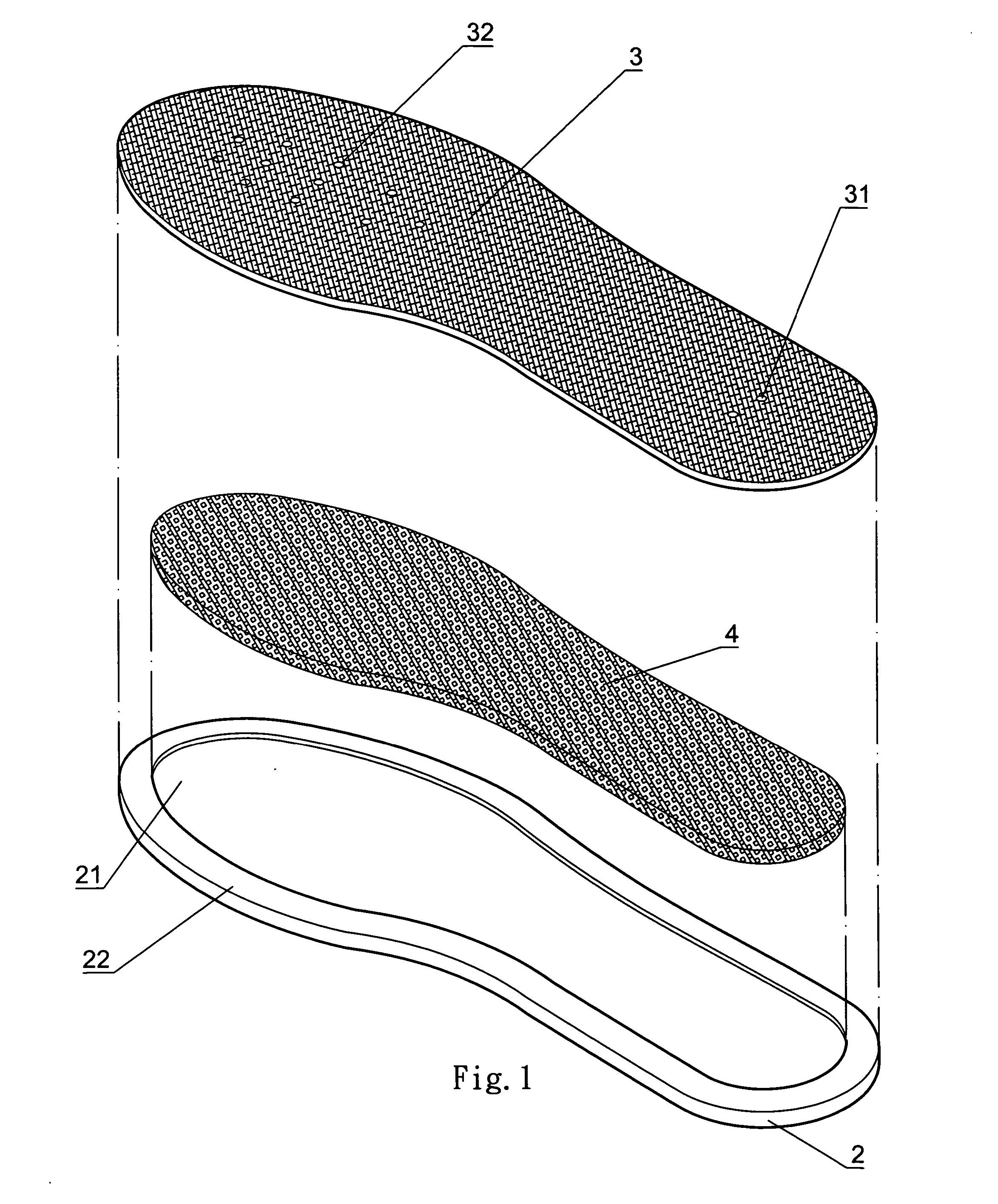 Structure of ventilating insole