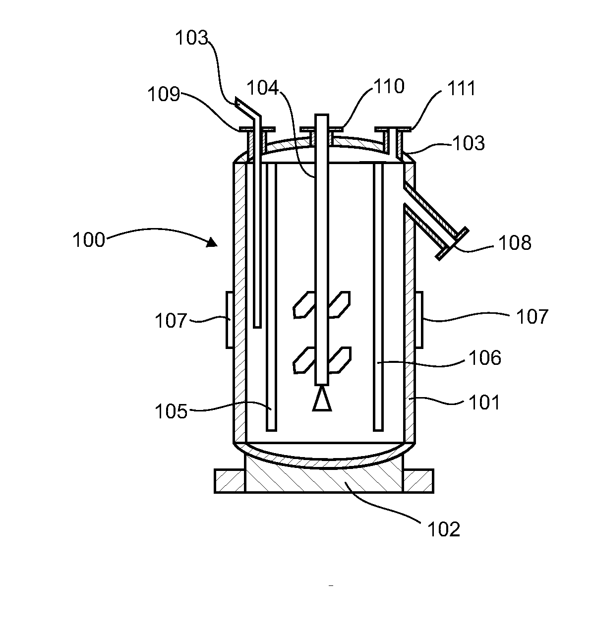 Bioleaching bioreactor with a system for injection and diffusion of air