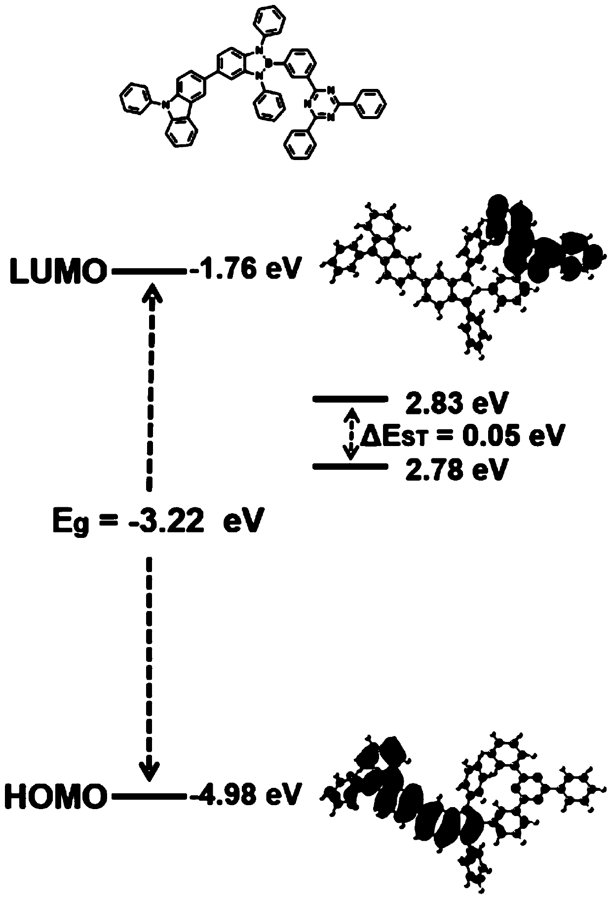 Boron-nitrogen heteropolyaromatic ring compound and application thereof