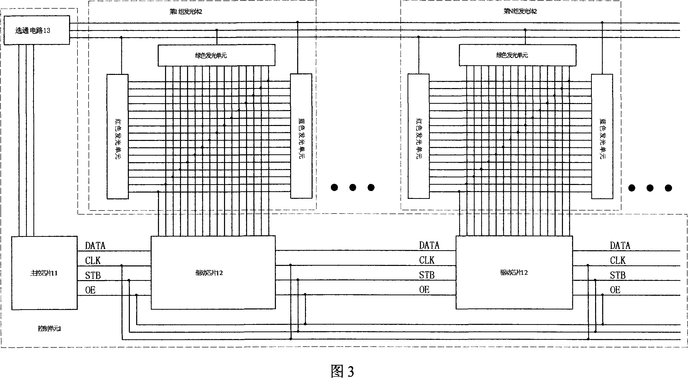 1/3 time division LED display control technology and corresponding control system