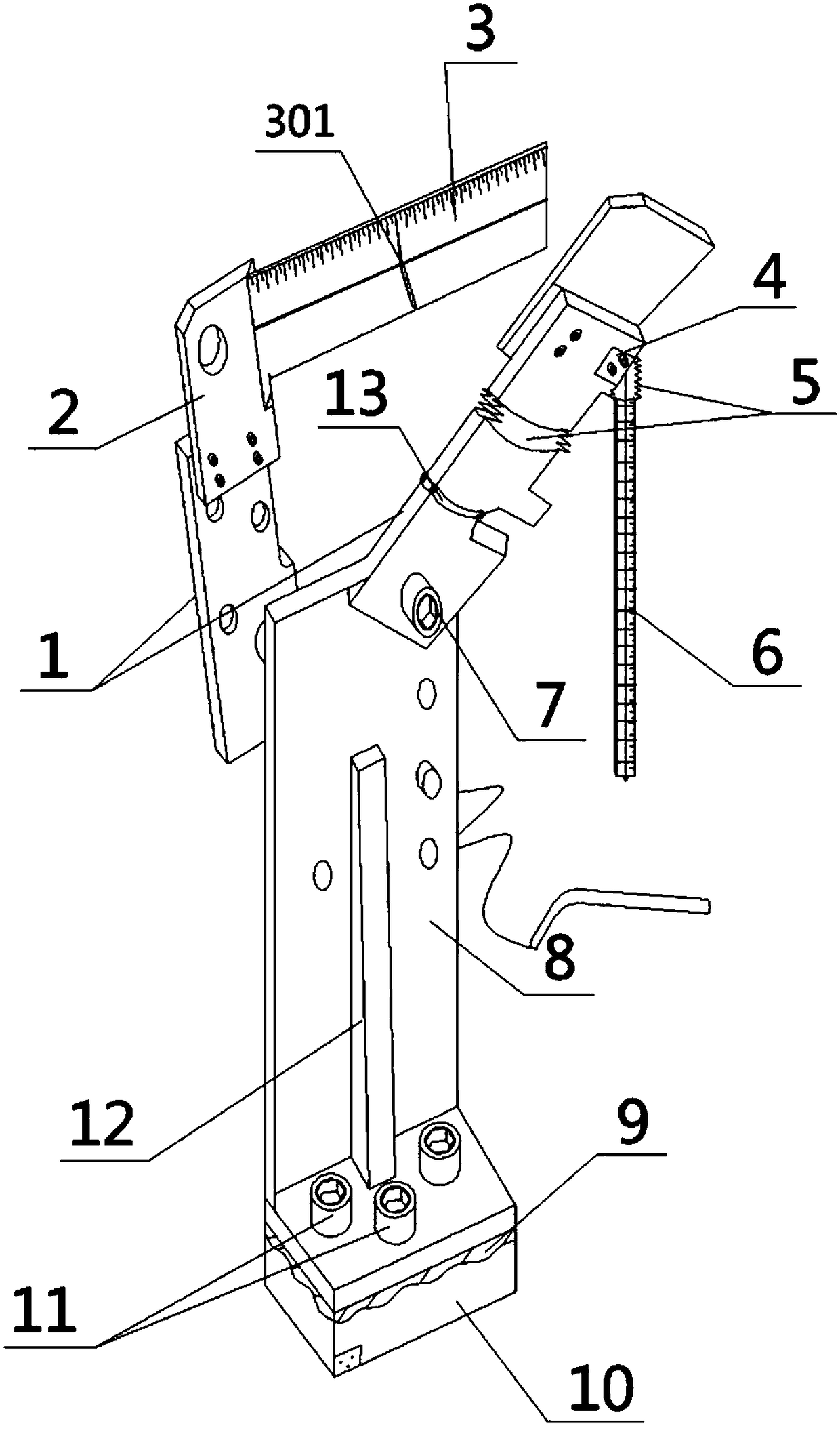 Double-position telescopic positioning mechanism for automobile inspection tool