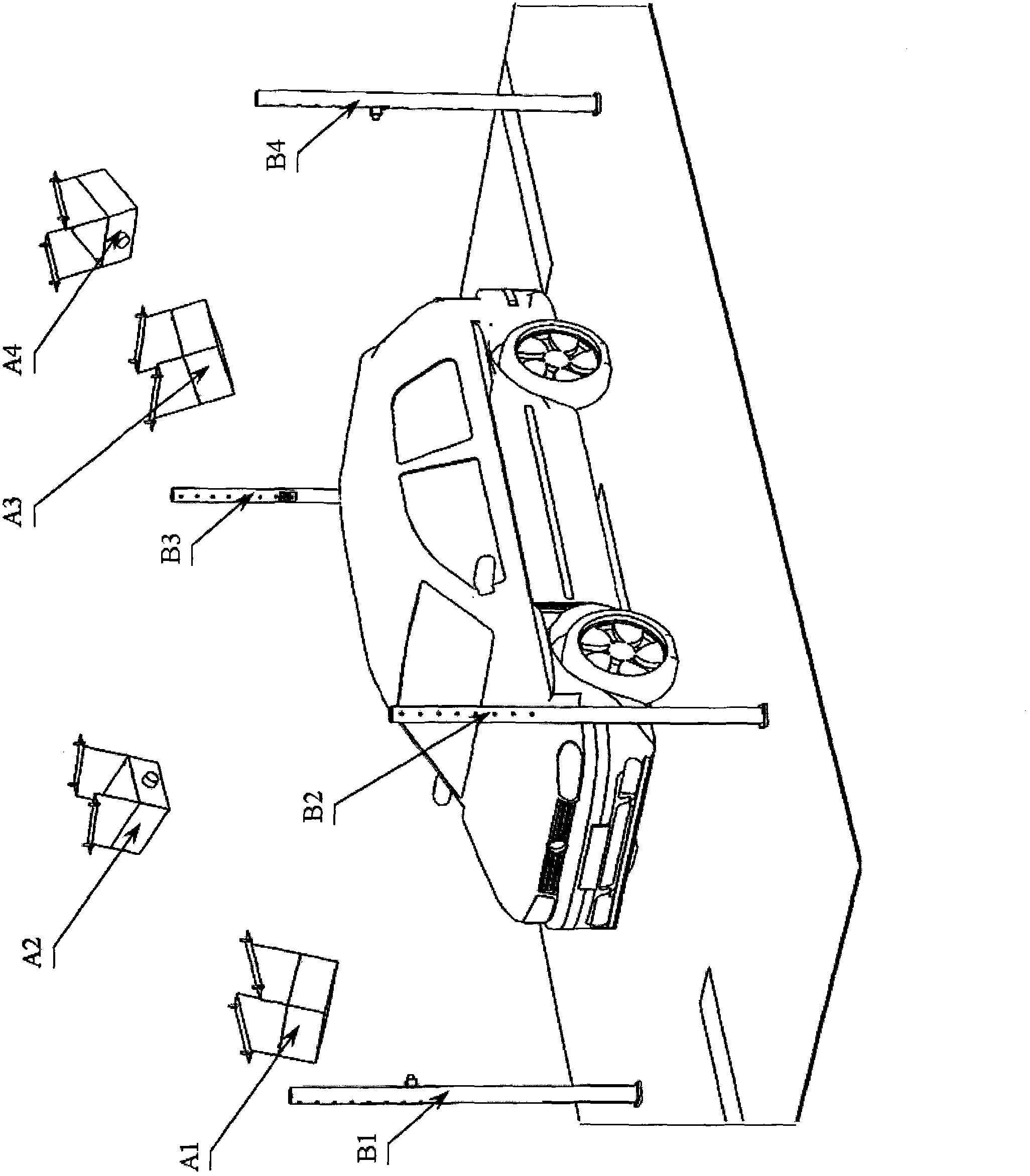 Automobile morphology grating field projection initiative vision measurement system