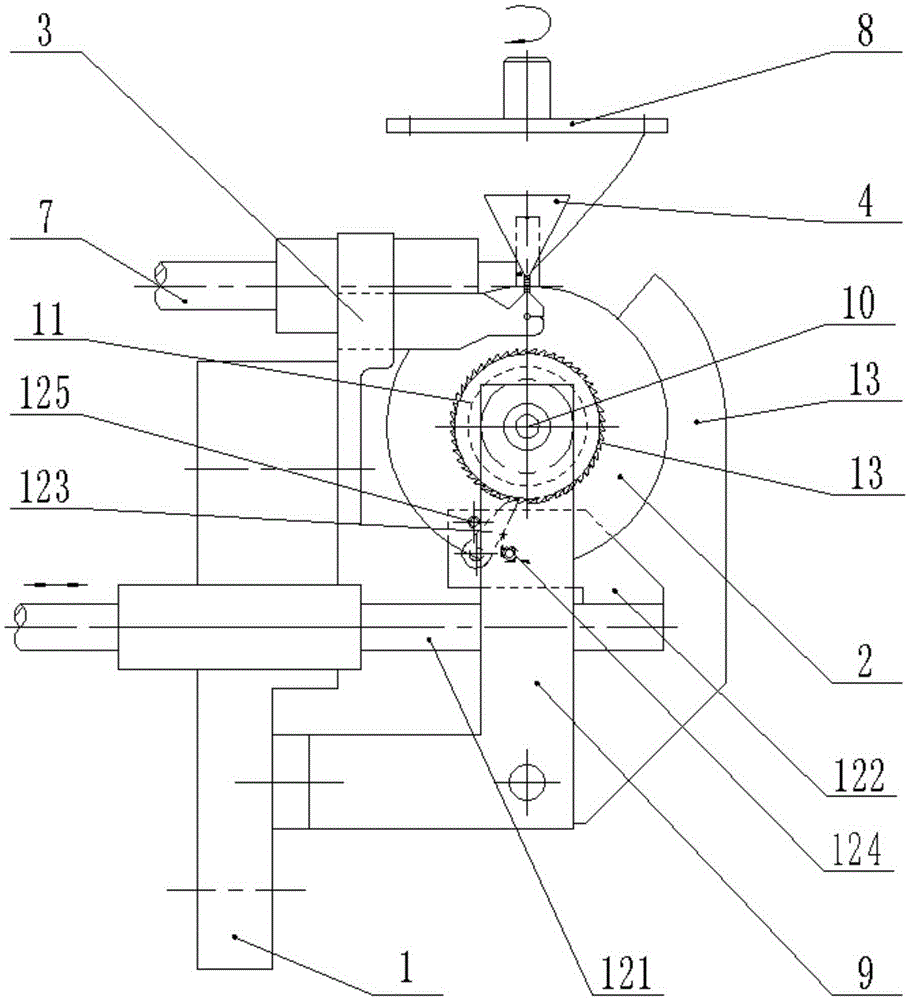 A chenille yarn cutting device