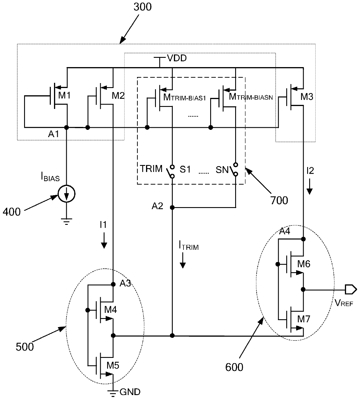 A voltage reference source and reference voltage output method