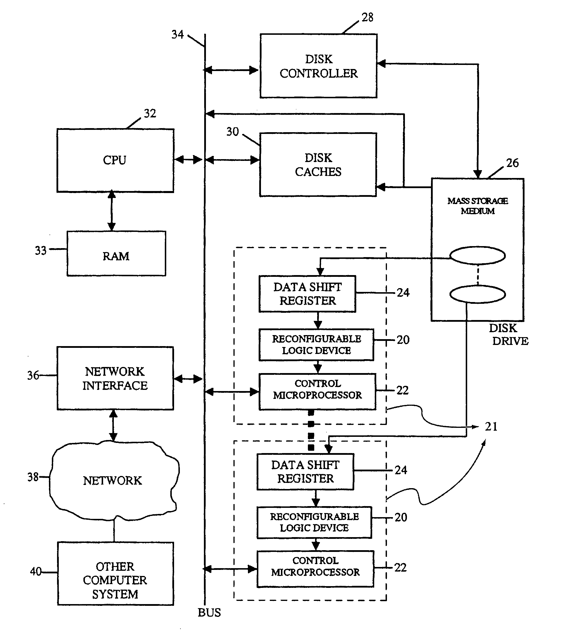 Intelligent Data Storage and Processing Using FPGA Devices