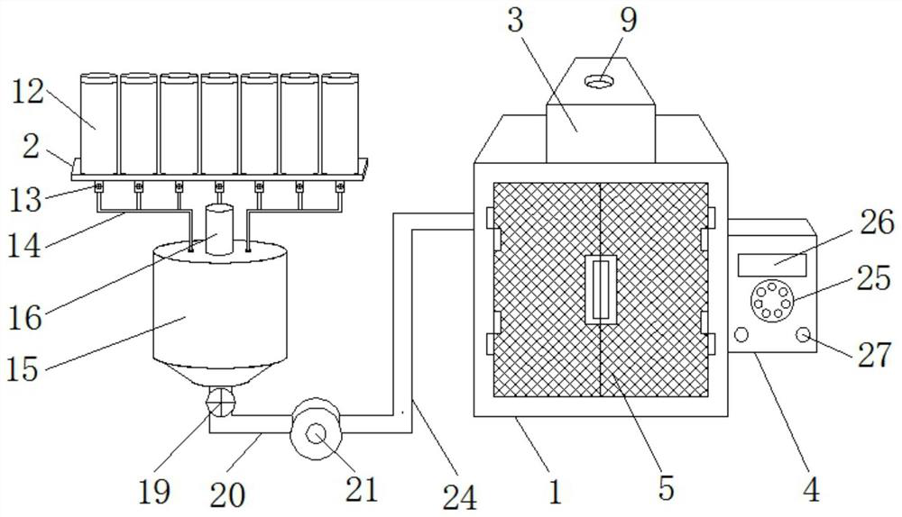 Paint spraying device for part machining