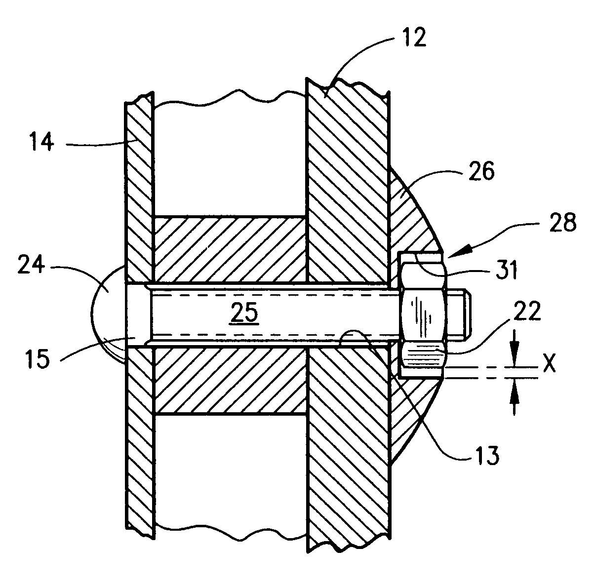 Security fastener, system for connection and method therefor