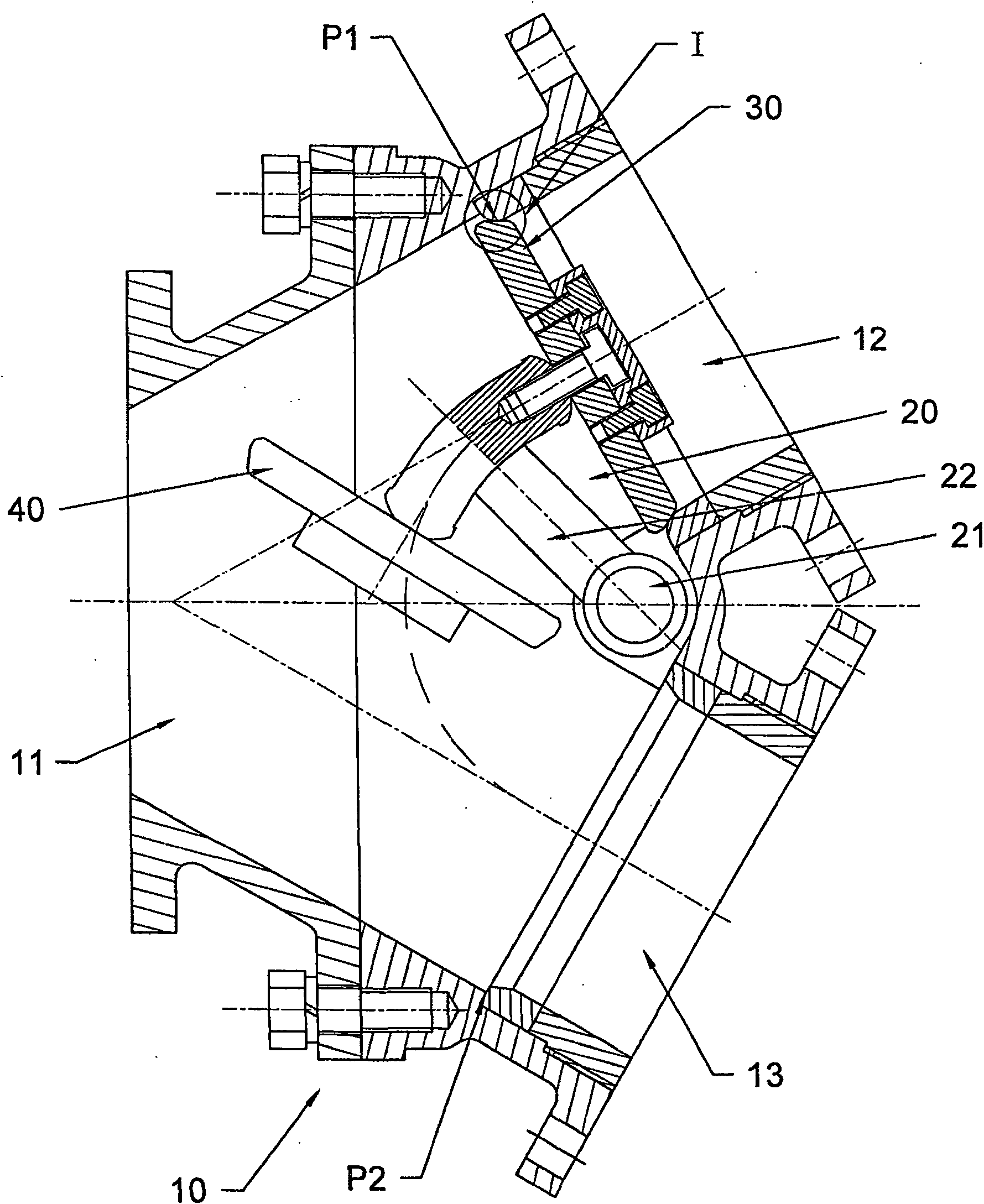 Low pressure drop high-temperature gas changing-over valve