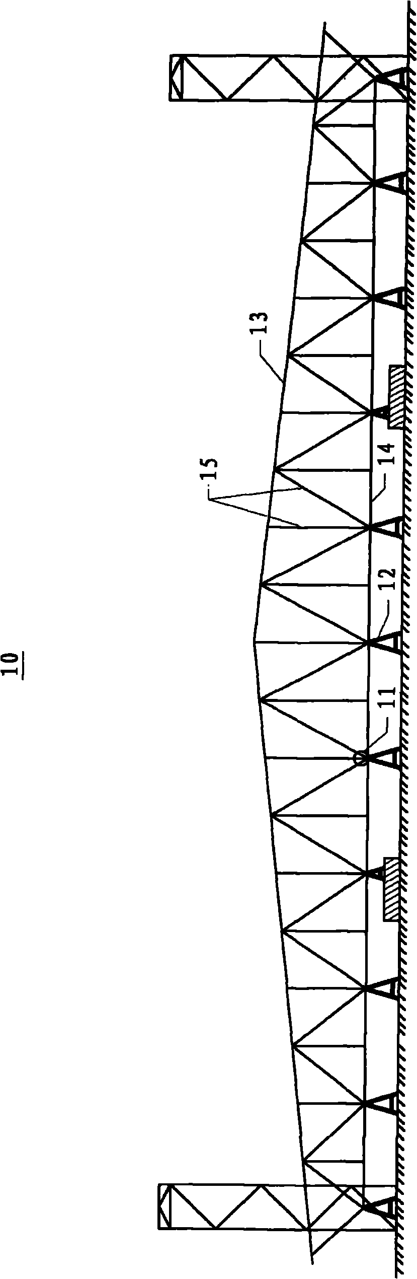 Enormous-span steel tube house truss assembling construction method