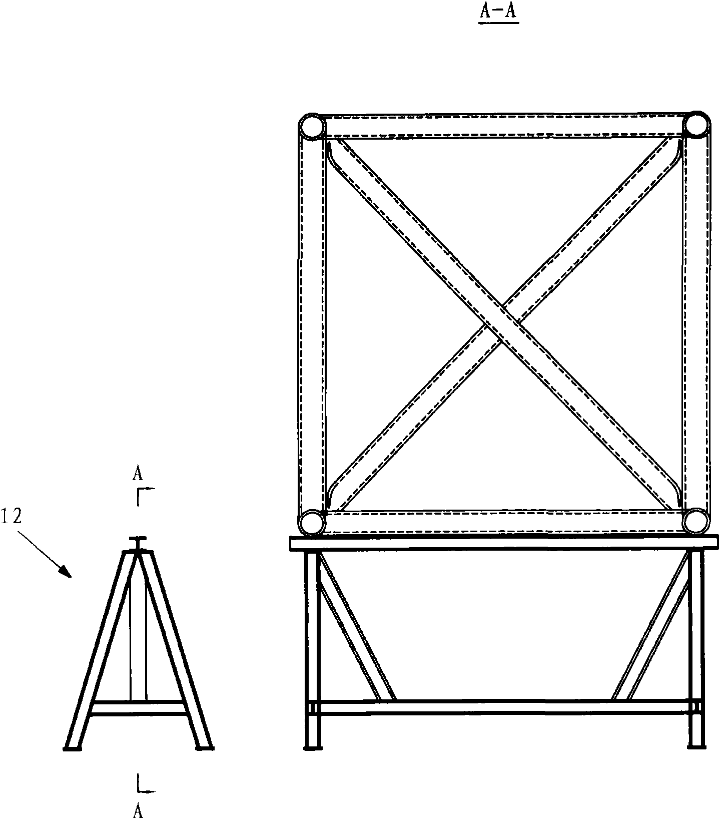 Enormous-span steel tube house truss assembling construction method