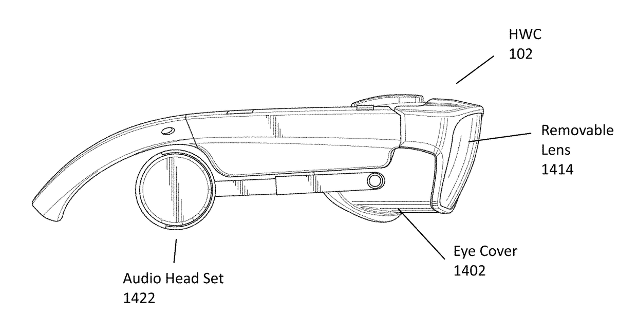 Flip down auxiliary lens for a head-worn computer