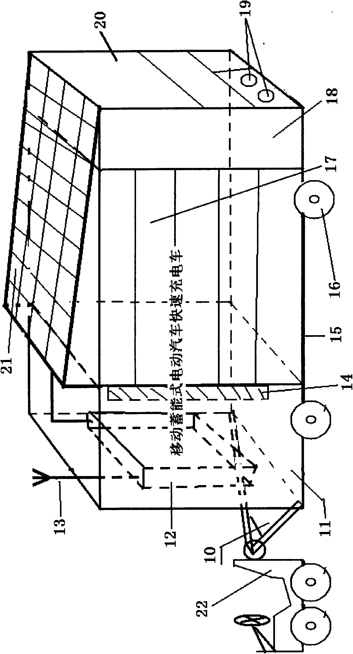 Method and equipment for construction of mobile storage-type electric vehicle rapid charging station system