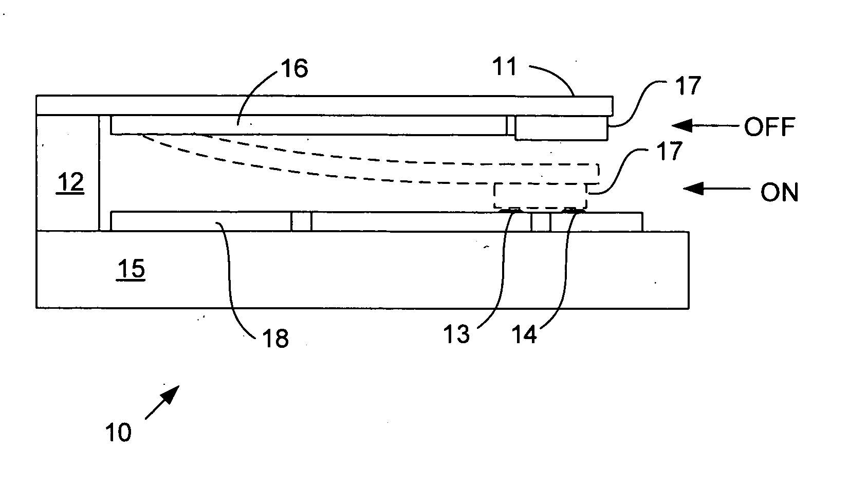 Cantilevered micro-electromechanical switch array