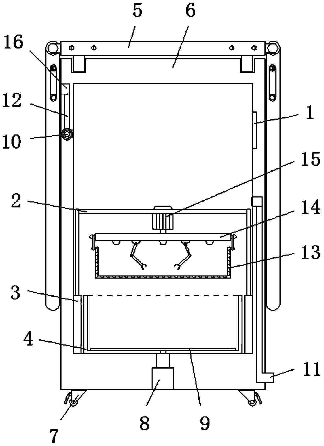 Washing, drying, disinfecting and mounting integrated device for medical instruments