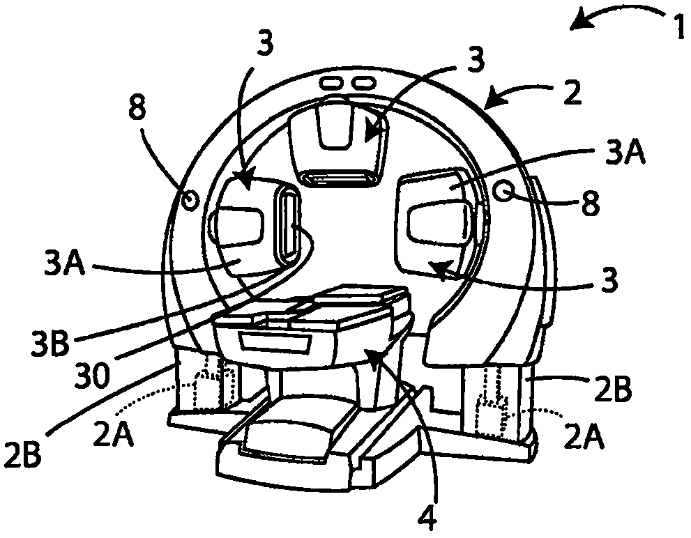 Access door or gantry including antenna assembly for therapy or imaging