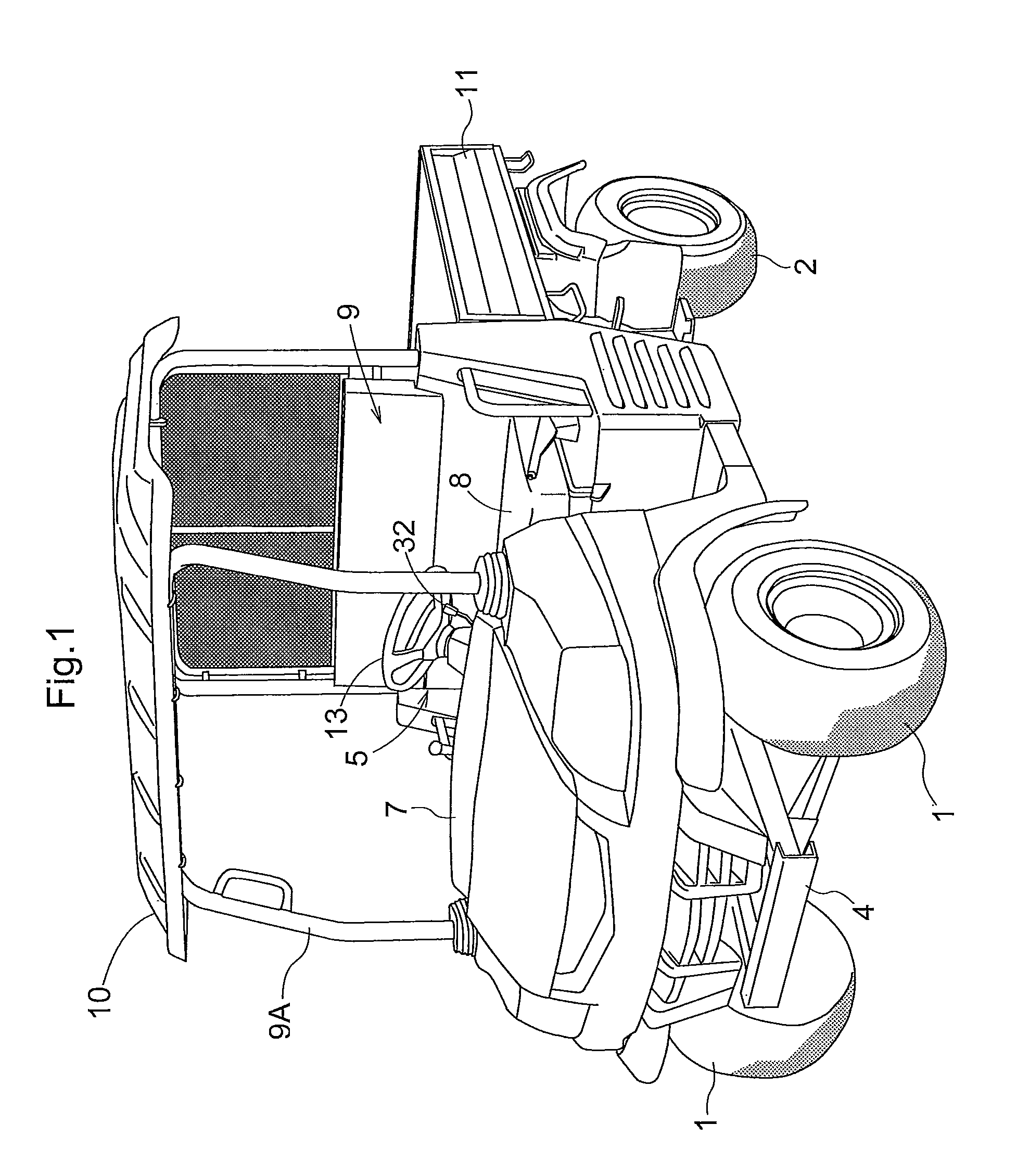 Tiltable steering wheel apparatus for work vehicle