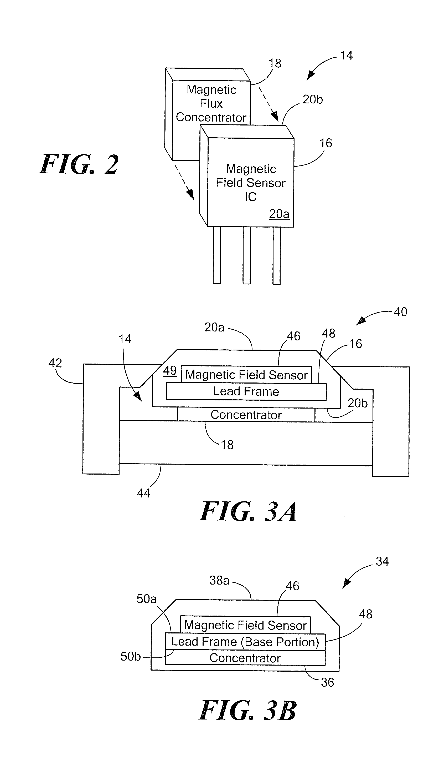 Magnetic sensor with concentrator for increased sensing range