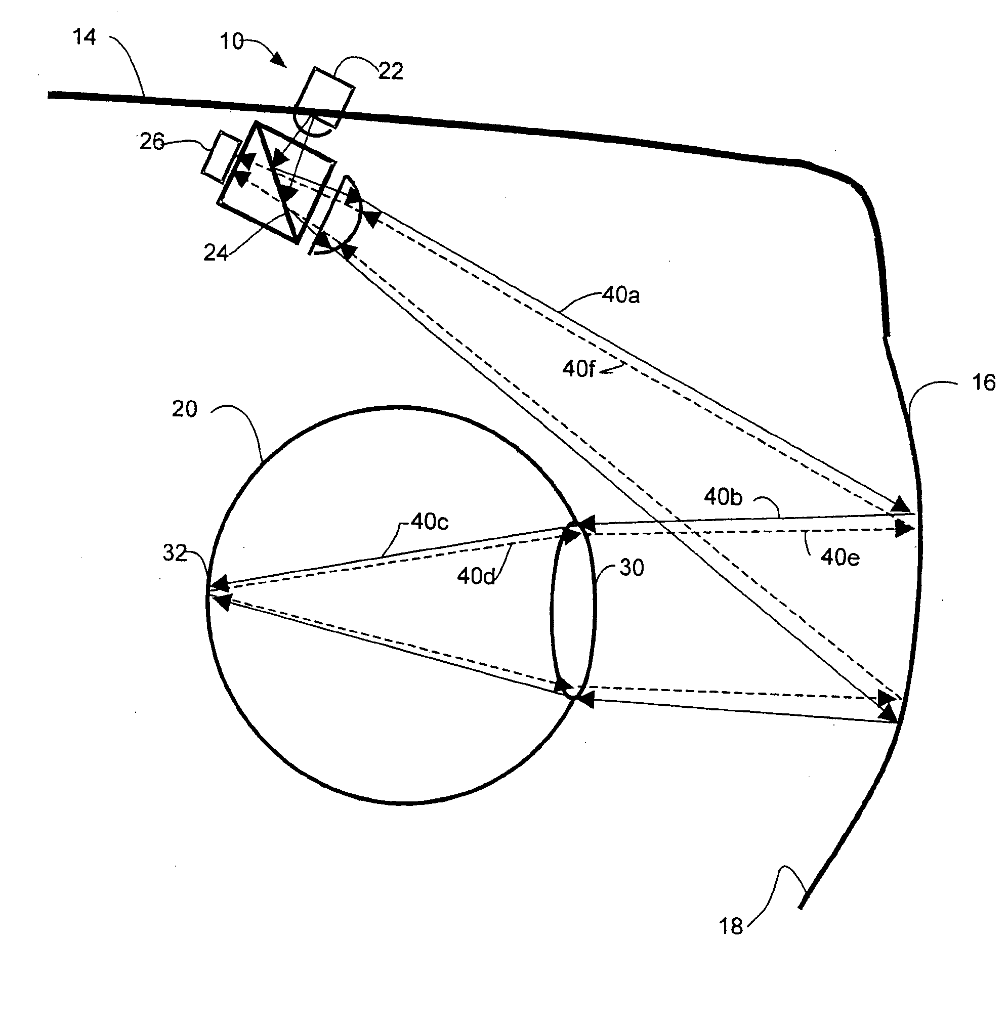 Optical system for monitoring eye movement