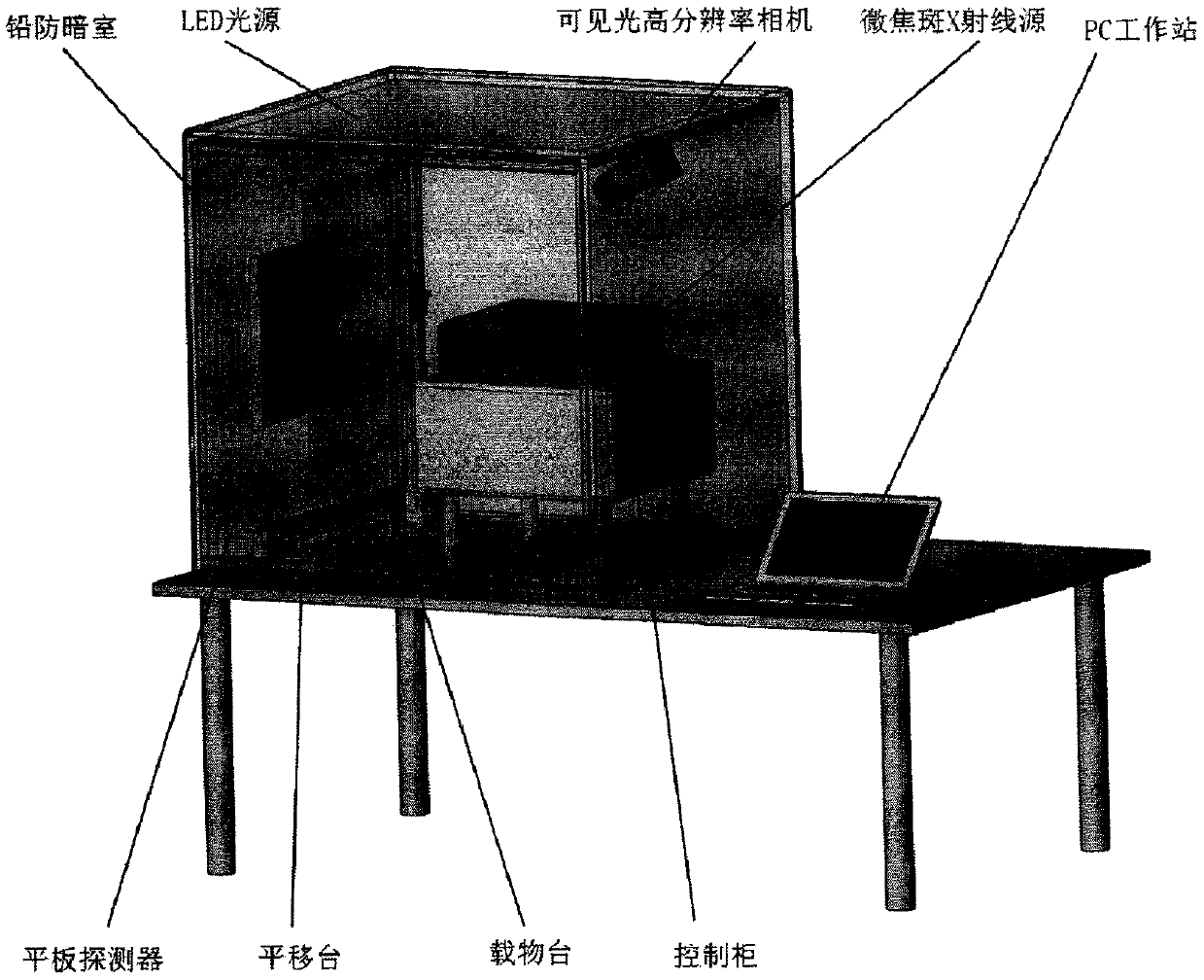 Fully-automatic rice panicle character extraction system based on large view X-ray visible light registration imaging