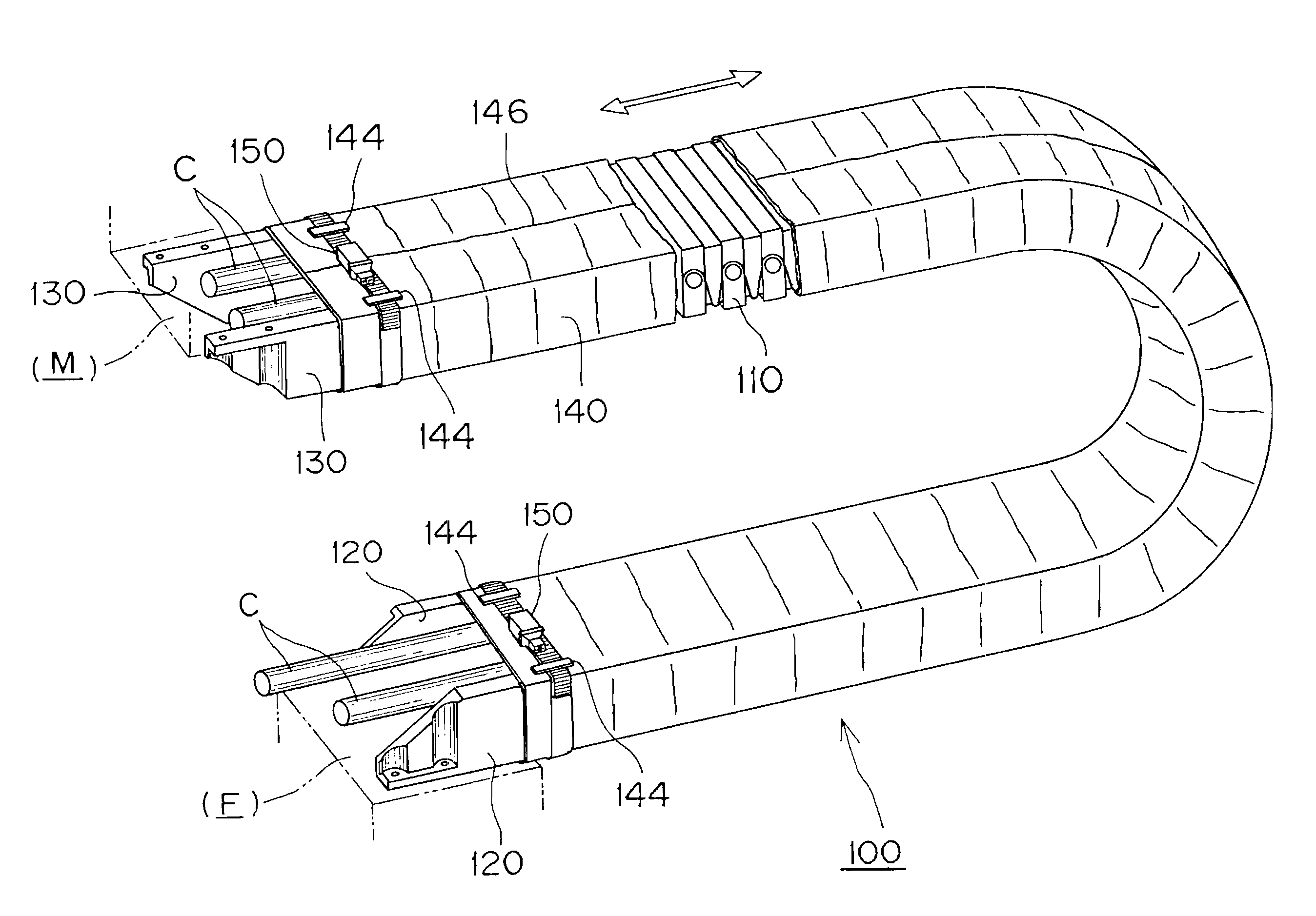 Closed type cable or the like protection and guide device