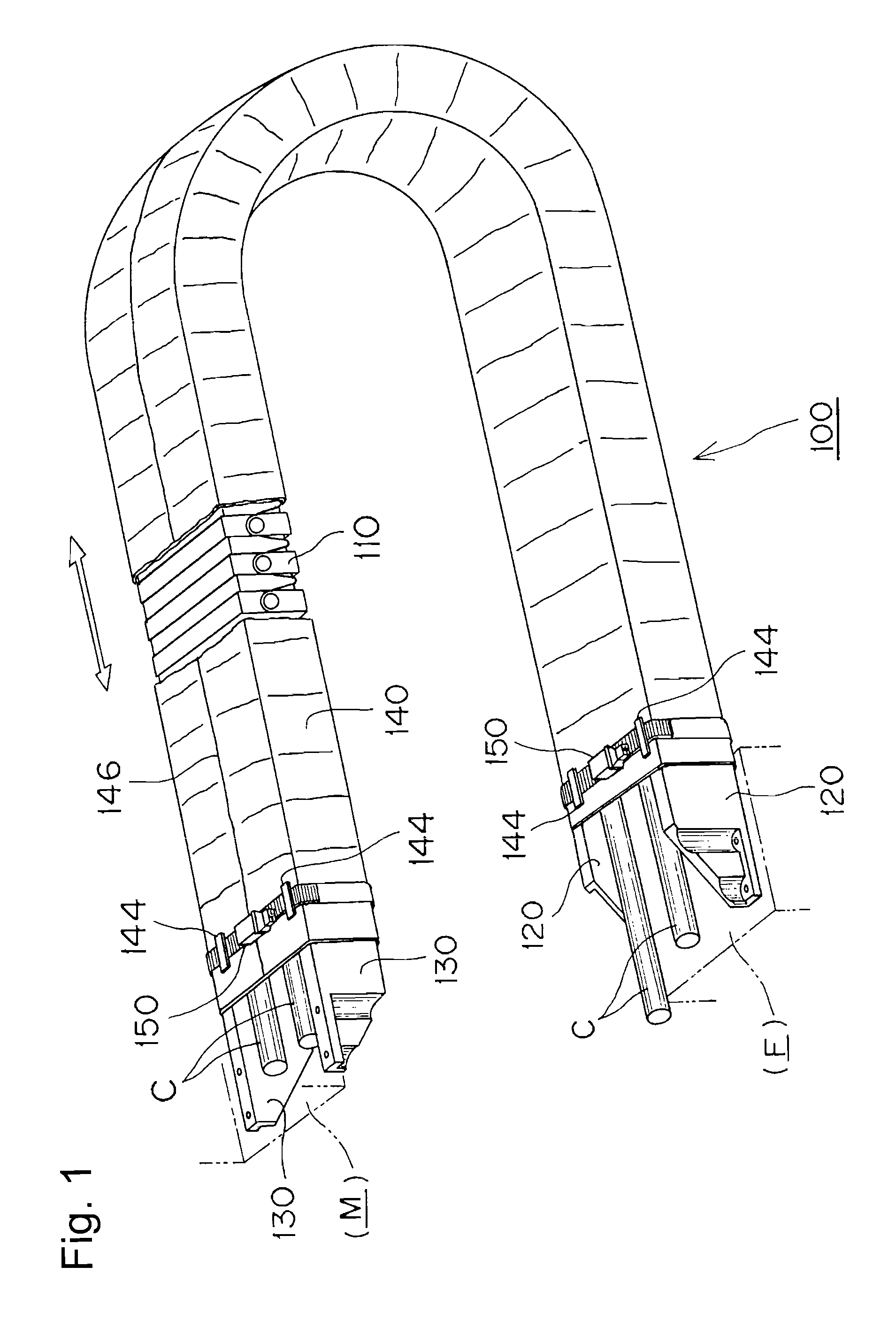 Closed type cable or the like protection and guide device