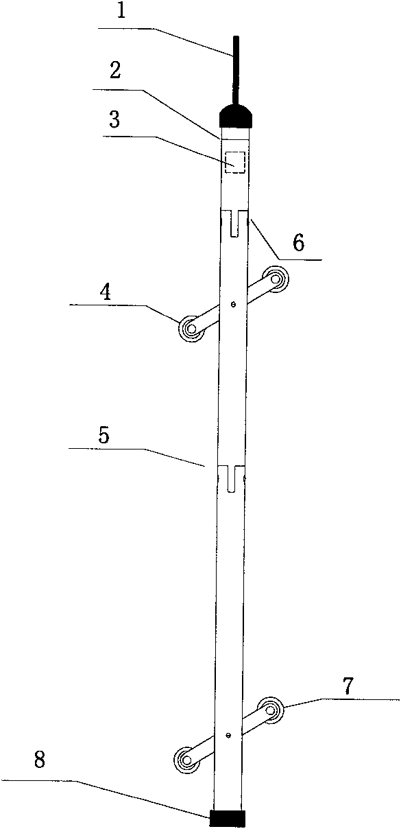 Waterproof anti-sticking portable probe of sliding inclinometer