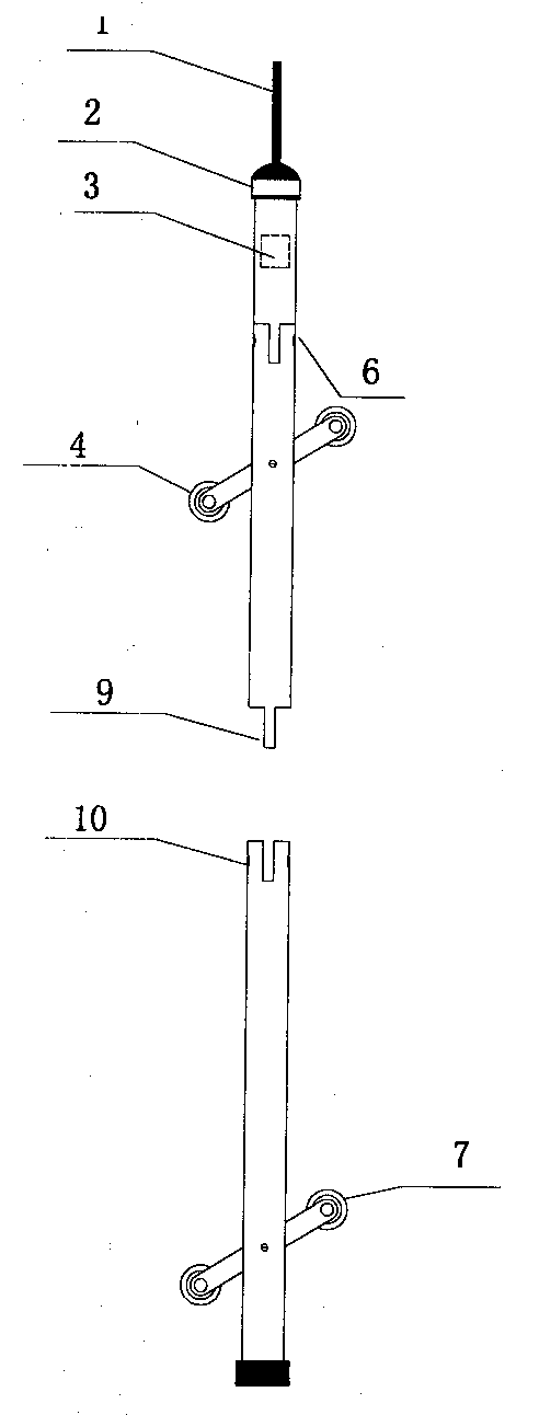 Waterproof anti-sticking portable probe of sliding inclinometer