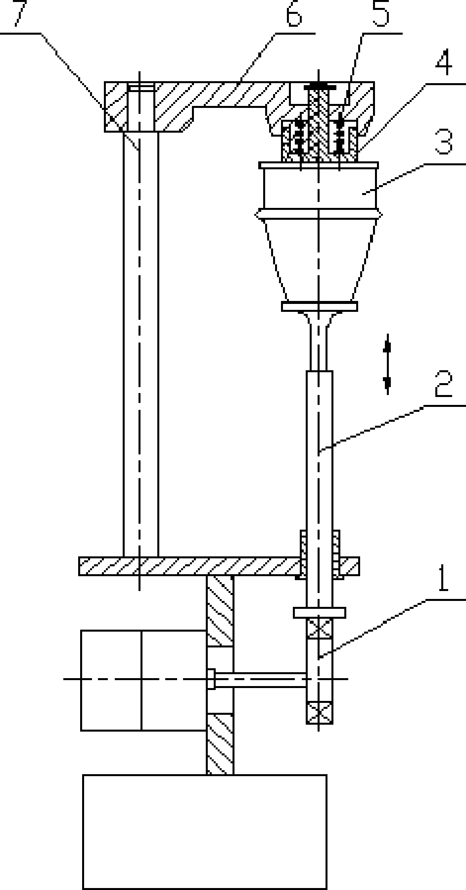 A crucible sampling device