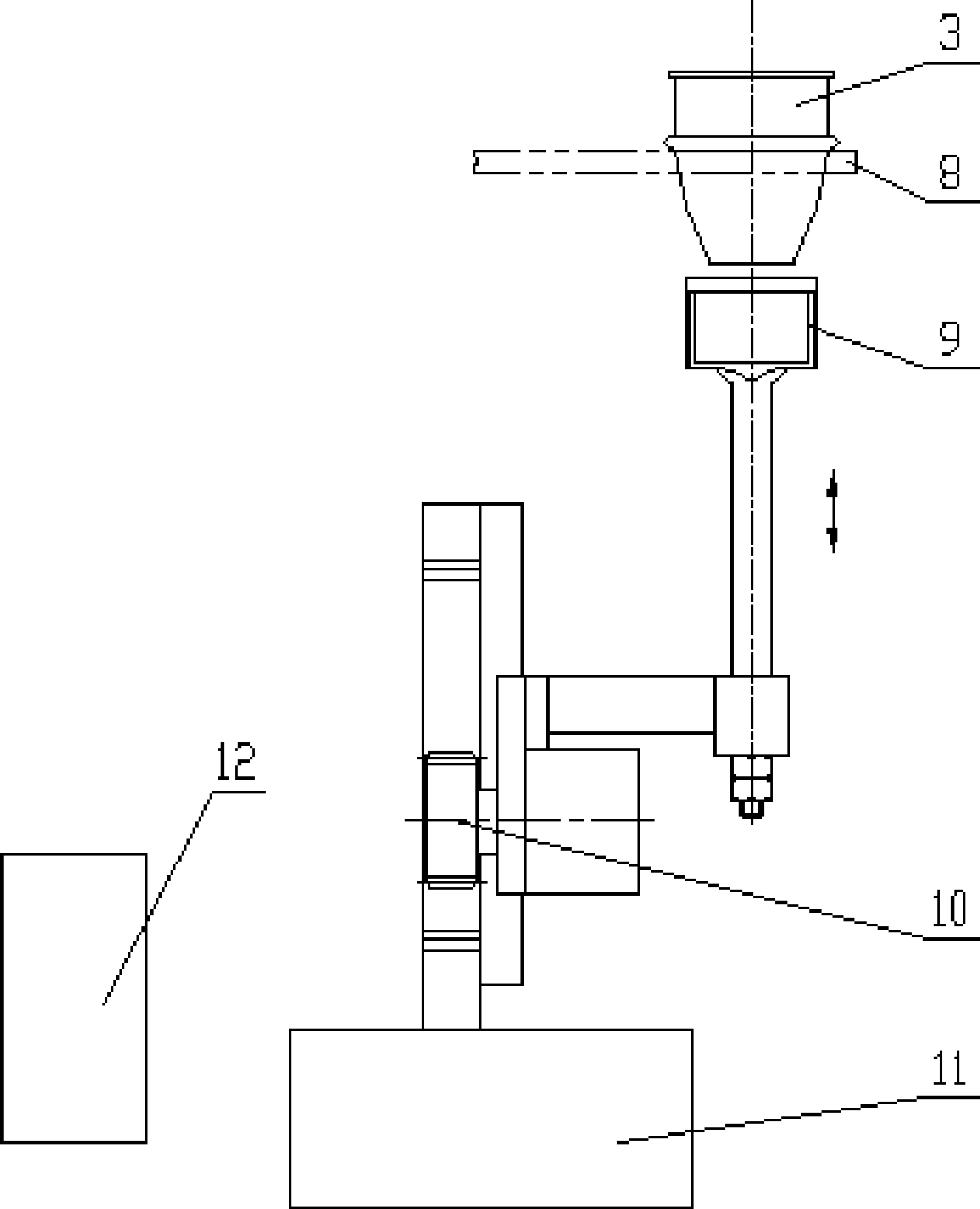 A crucible sampling device