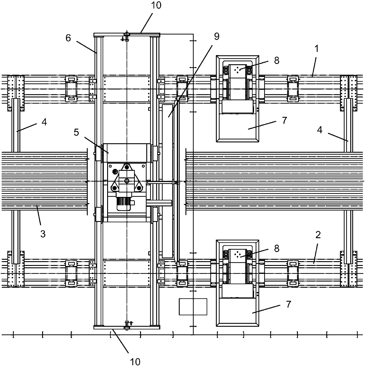 Steel rail translation system and steel rail translation method for case of small distance between steel rail conveying line and ground