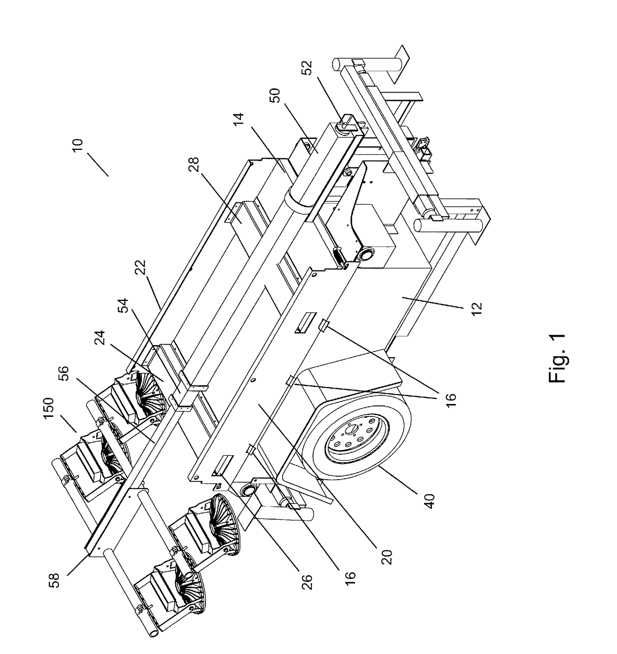 Stackable horizontal mast assembly