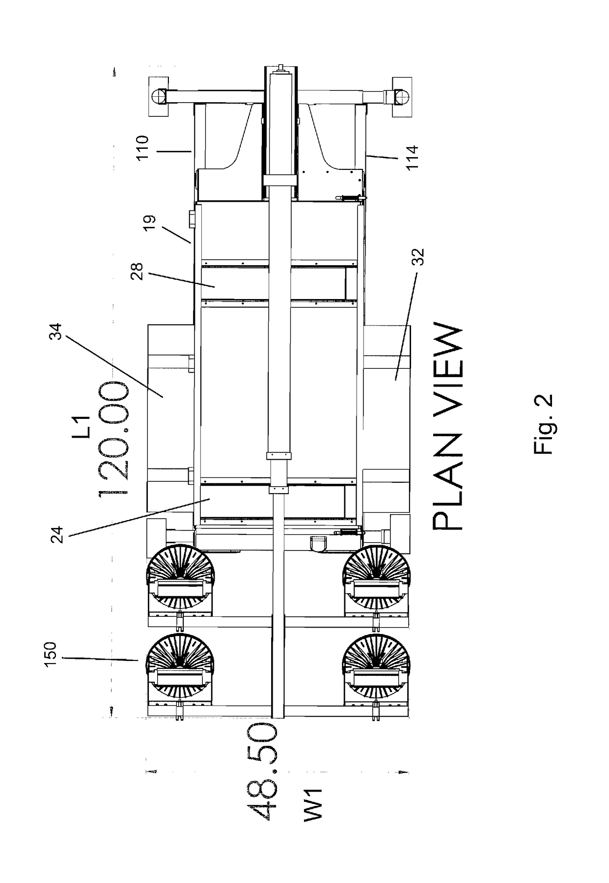 Stackable horizontal mast assembly