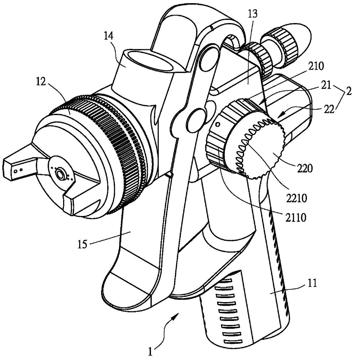 Spray gun and adjusting valve thereof