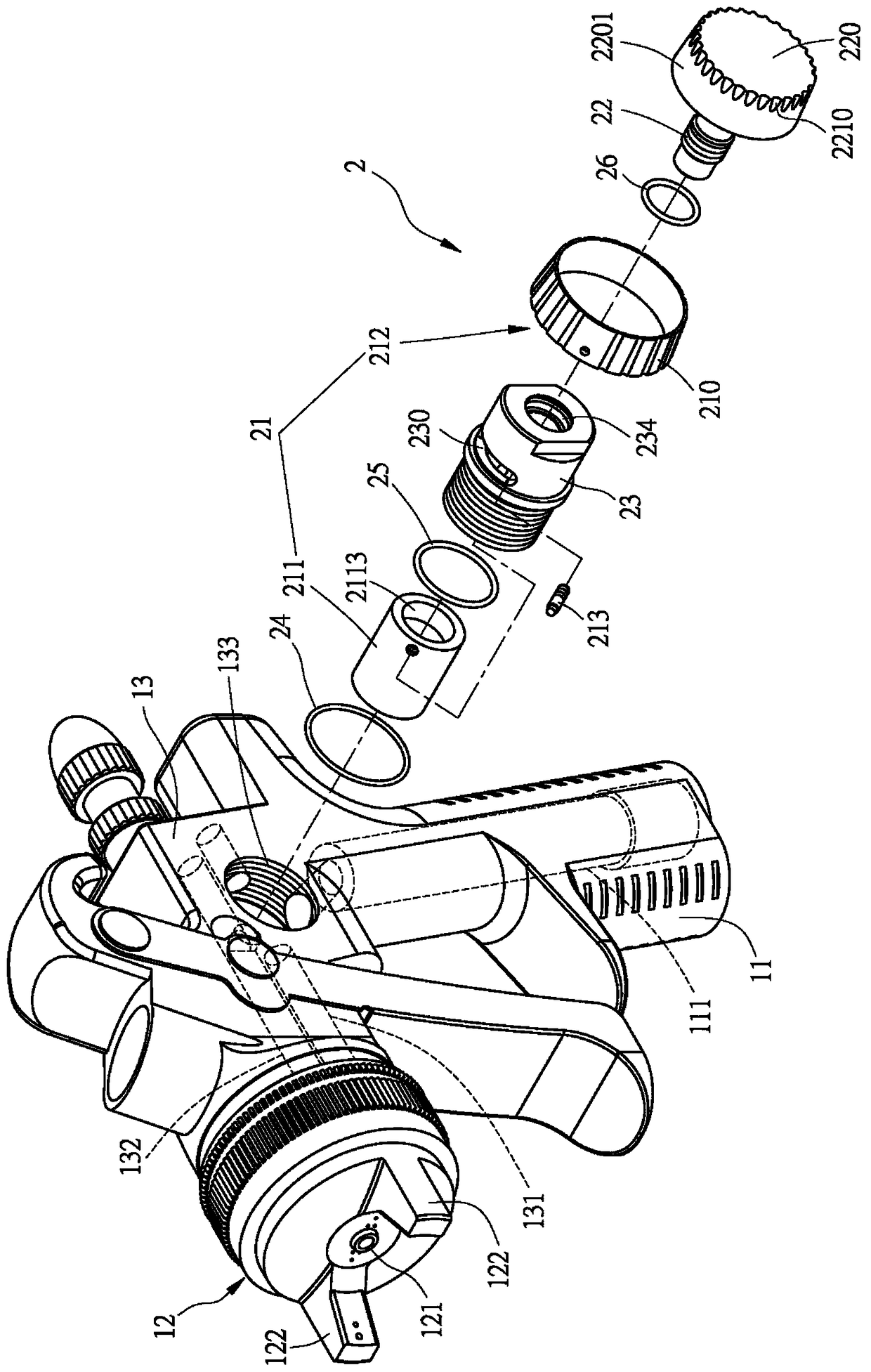 Spray gun and adjusting valve thereof